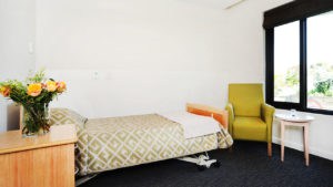 bed at Emerald Hill nursing home