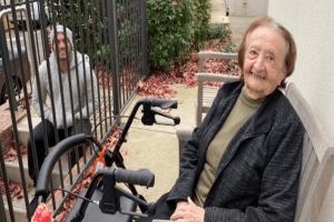 Helen Soldatis enjoying a gate visit during lockdown